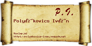 Polyákovics Iván névjegykártya
